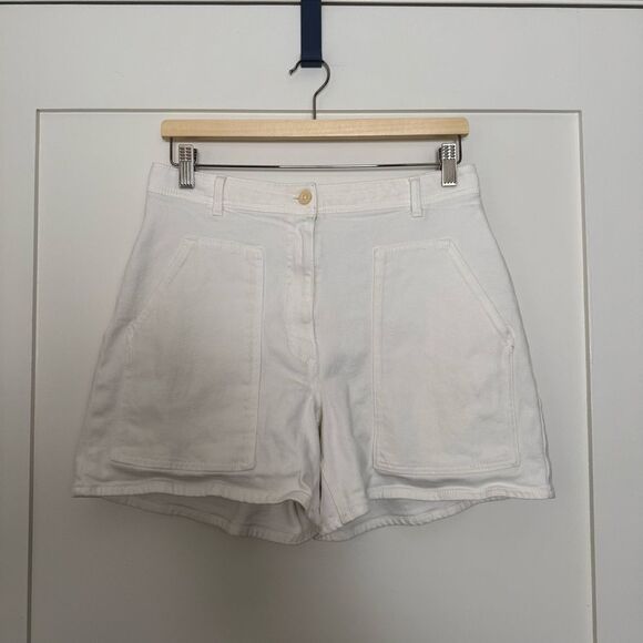 Wilfred Pants - Aritzia Wilfred Free Modern Utility Short Womens Sz 10 White High Rise Denim